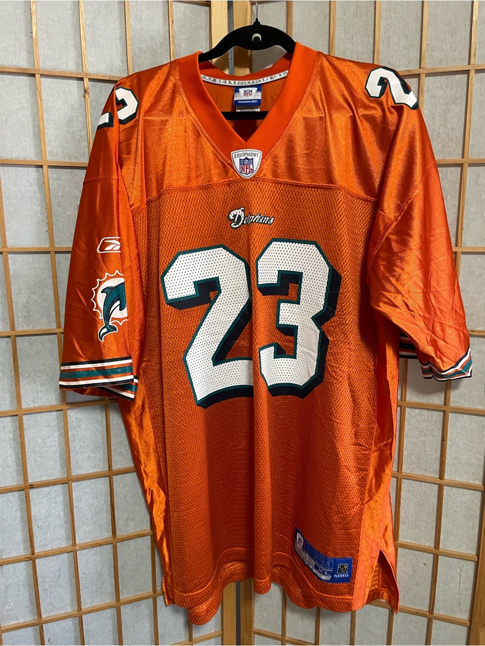 Ronnie Brown Miami Dolphins #23 Reebok On Field Orange Jersey Men's Size XL